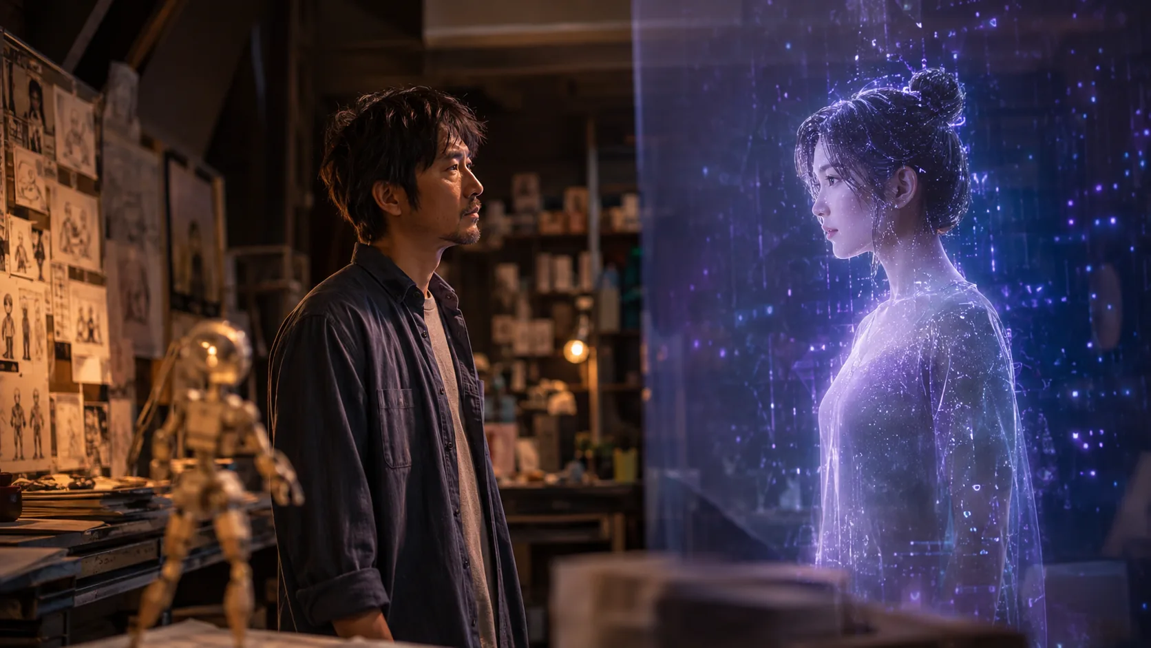 零号虚拟人原创AI短剧动画师与数字角色剧照